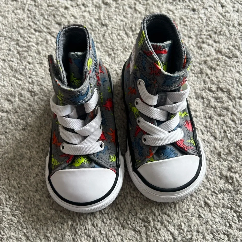 New Converse Chuck Taylor Dinoverse Baby Toddler Size 4 Dinosaur Dino High Tops